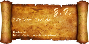 Zádor Izolda névjegykártya